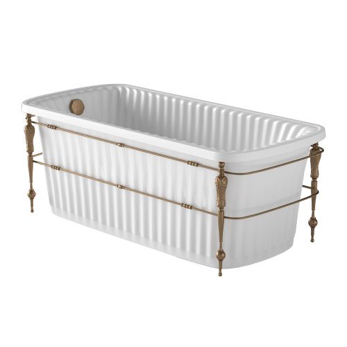 Ванна из искусственного мрамора Migliore OLIVIA CONSOLE 24378 174х80 отдельностоящая прямоугольная с ножками