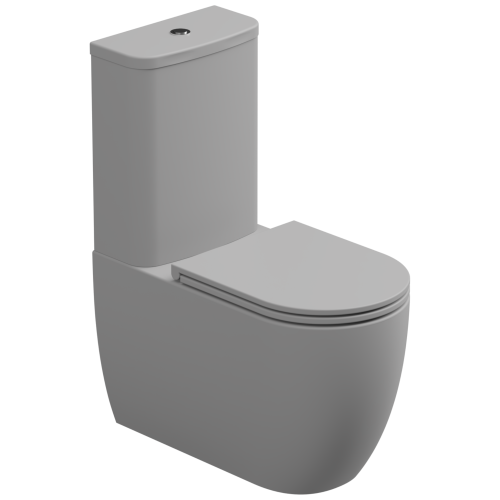 Чаша унитаза напольная GSG Ceramic Design Like LKMBLBI000/033P цвет белый/серый без бачка без сиденья безободковая смыв торнадо