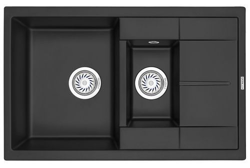 Кухонная мойка Granula 7802, ТУРМАЛИН 78х50 цвет черный поверхность матовая