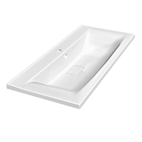 Раковина из литьевого мрамора Paola Paola Elegante 1000 100х45 полувстраиваемая цвет белый глянцевый 1 отверстие под смеситель