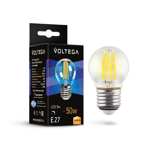 Лампа светодиодная Voltega Globe dim 5W 7202