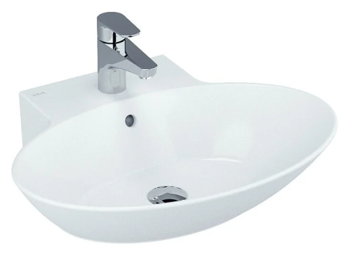 Раковина из сантехнического фарфора Vitra Geo 4424B003-0001 60х50 накладная цвет белый 1 отверстие под смеситель
