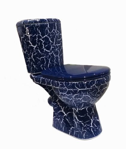 Унитаз-компакт напольный с бачком Rosa Комфорт Вн УнС05 синий с сиденьем каскадный смыв