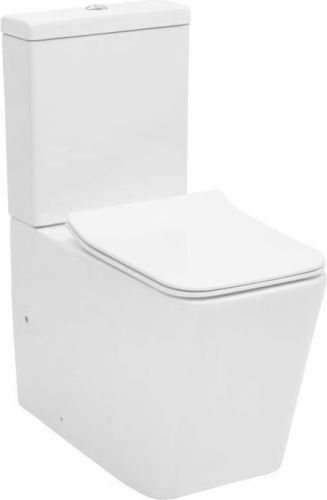 Чаша унитаза напольная Aquanet Tavr TAVR-C1 цвет белый без бачка с сиденьем микролифт безободковая каскадный смыв