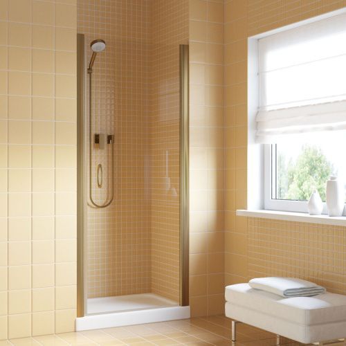 Душевая дверь Vegas-Glass EP LUX EP LUX 60 05 crystalvision R 60х200 стекло прозрачное профиль бронза