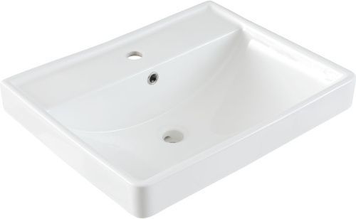 Раковина керамическая Aquanet Ирис 00301803 60х47 полувстраиваемая цвет белый 1 отверстие под смеситель