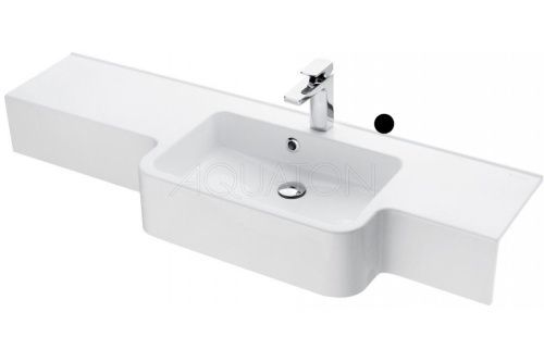 Раковина из литьевого мрамора Aquaton Hotel 1A709531PI01P 151х41 подвесная цвет белый без отверстий под смеситель