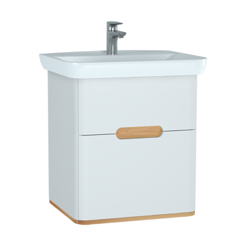 Тумба с раковиной Vitra Sento 60822 63х49х69 подвесная цвет белый матовый