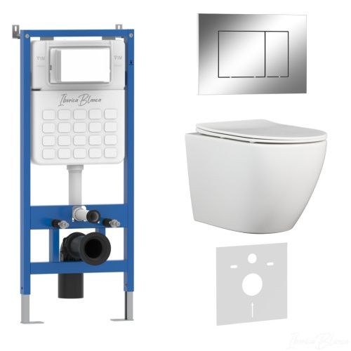 Комплект унитаз с инталляцией и клавишей смыва Iberica Blanca BILBAO ALTO IB001.BLA.234.852
