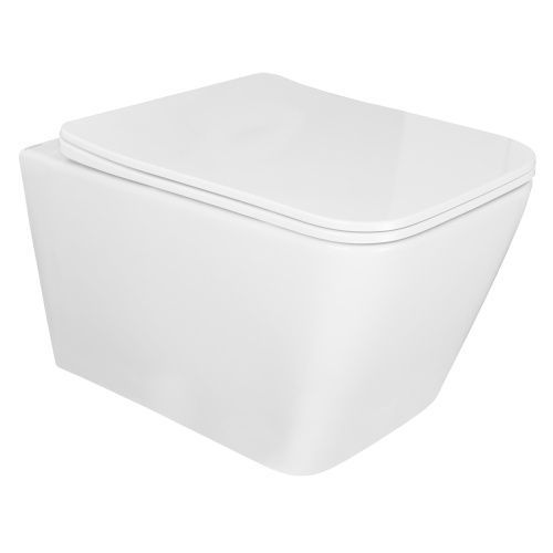 Унитаз подвесной Azario Boca AZ-2002 белый с сиденьем микролифт безободковый каскадный смыв