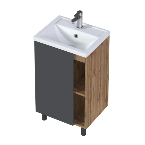 Тумба с раковиной 1MarKa Orlan Ц0000026838 50х40х85 напольная цвет антрацит