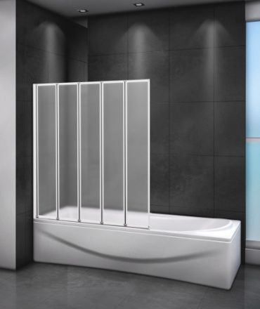 Душевая шторка на ванну Cezares RELAX RELAX-V-5-120/140-P-Bi-L 120х140 стекло рифленое профиль белый ориентация левая