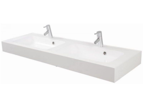 Раковина из литьевого мрамора Aquaton Ричмонд 1A70573KRD010 150х12 подвесная цвет белый 2 отверстия под смеситель