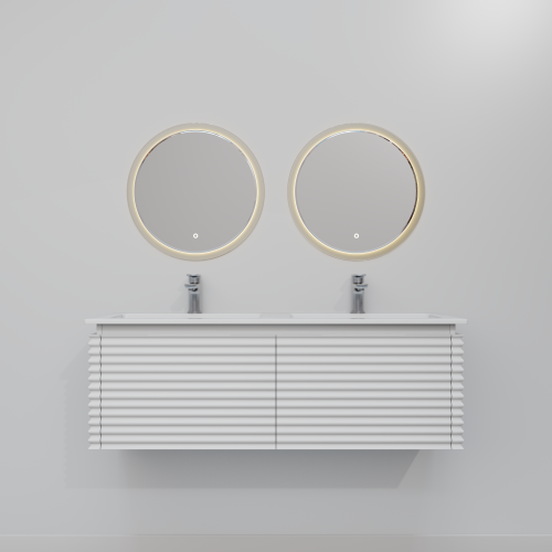 Тумба с раковиной+зеркало Art Decco Jacqueline (Жаклин) AJC12W34D2MF 120x45x40 подвесная цвет белый