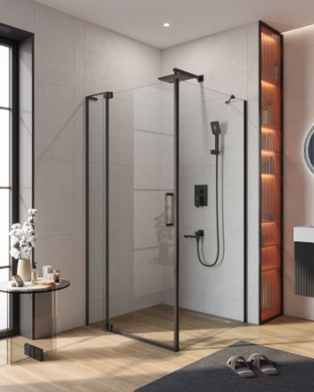 Душевой уголок Cezares SLIDER SLIDER-AH-1-100-90/100-C-NERO 90х100 стекло прозрачное профиль черный без поддона