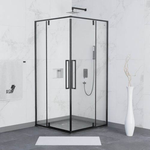 Душевой уголок RGW Stilvoll 06323388-14 80х80 стекло прозрачное профиль черный без поддона