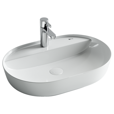 Раковина из сантехнического фарфора Ceramica Nova MODO CN2004 61х45 накладная цвет белый 1 отверстие под смеситель