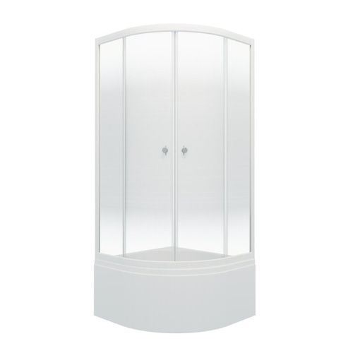 Душевой уголок Тритон Лайт Щ0000061801 90х90 стекло прозрачное с узором профиль белый с поддоном