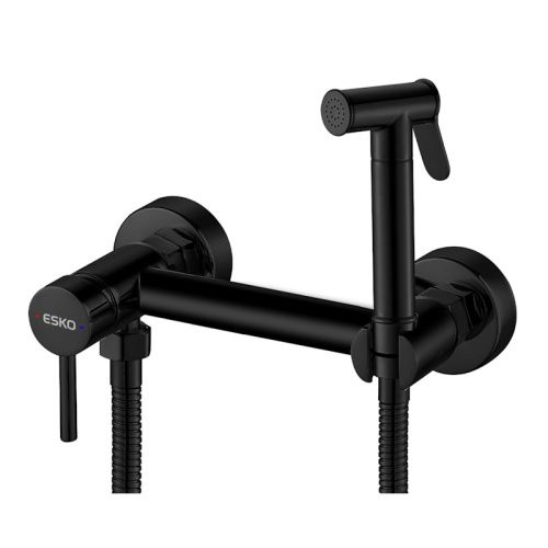 Гигиенический душ со смесителем Esko SMH02 BLACK хром