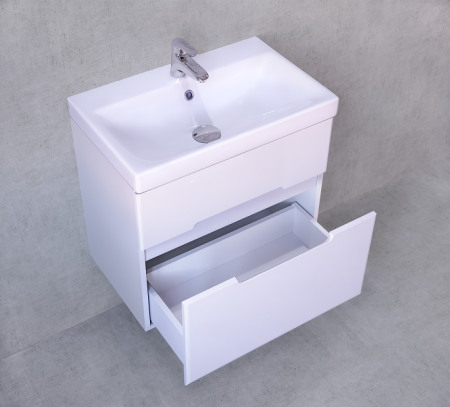 Тумба под раковину Jorno MODUO SLIM Mod.01.60/P/W 59х38х53 подвесная цвет белый - фото 3