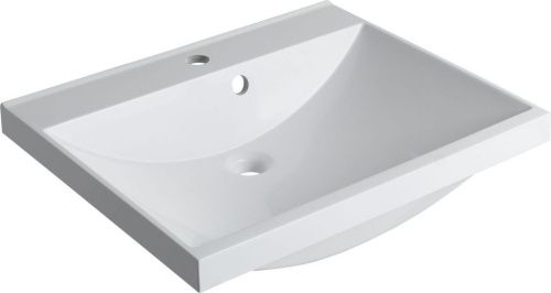 Раковина из литьевого мрамора Aquanet Нота 00281220 58х48 полувстраиваемая цвет белый 1 отверстие под смеситель
