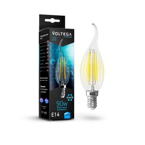 Лампа светодиодная Voltega Candle wind 9W Graphene 7133