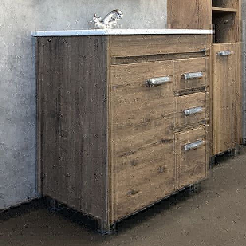Тумба с раковиной Comforty Марио 00-00004157CF 76х47х86 напольная цвет дуб темный
