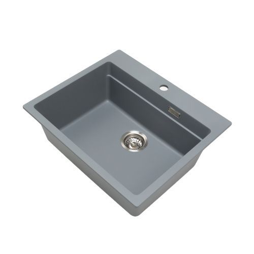 Кухонная мойка Grandex Aqua 500502 60х51 цвет серый поверхность матовая