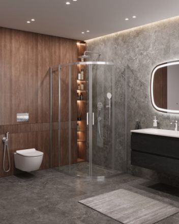 Душевой уголок Cezares MOLVENO MOLVENO-RH-2-110/90-C-Cr-IV 110х90 стекло прозрачное профиль хром глянцевый без поддона