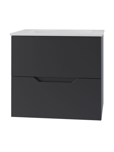 Тумба с раковиной Orange Line Li-60Tub+Ra 62х47х56 цвет черный