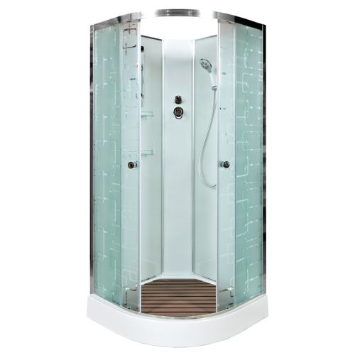 Душевая кабина AvaCan EM1580N 80х80 четверть круга без крыши ориентация универсальная