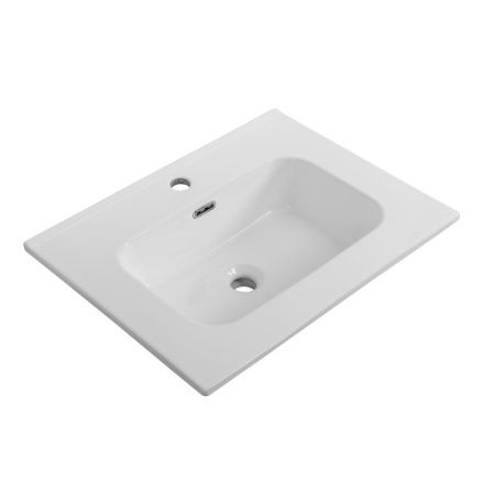 Раковина керамическая Cezares DUET CZR-8095-60 61х46 подвесная цвет белый глянцевый 1 отверстие под смеситель