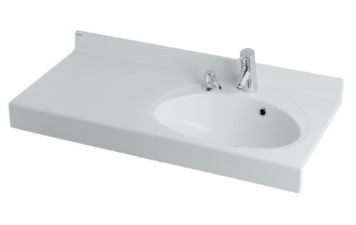 Раковина из литьевого мрамора Aquaton Отель 1A70083NOT01R 99х47 подвесная цвет белый 1 отверстие под смеситель