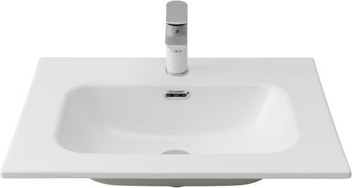 Раковина керамическая Aquanet Flat 00330429 61х47 полувстраиваемая цвет белый 1 отверстие под смеситель