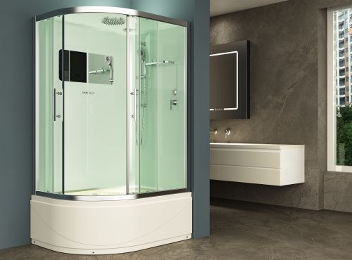 Душевая кабина Esbano ELEGANCIA ESKB129CRBR 120х90 асимметричная с крышей ориентация правая