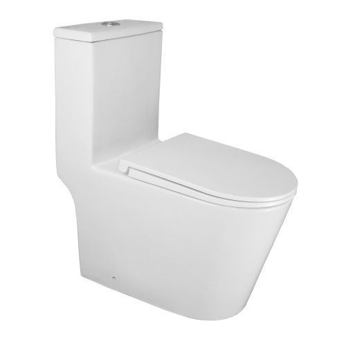 Унитаз напольный с бачком Azario SCALA AZ-8101 белый с сиденьем микролифт безободковый душевой смыв