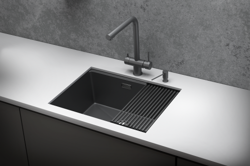 Кухонная мойка Granula Kitchen Space 6045U, ГРАФИТ МАТОВЫЙ 60х45 цвет графит матовый поверхность матовая