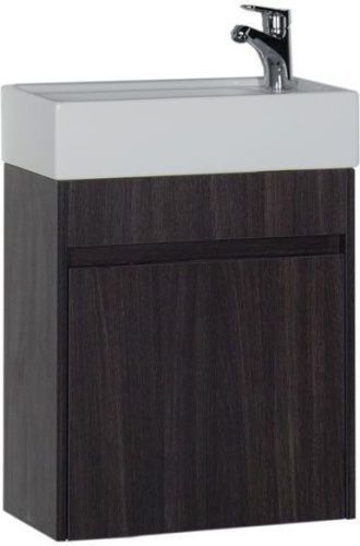 Тумба с раковиной Aquanet Лидс 00213042 51х27х66 подвесная цвет темное дерево