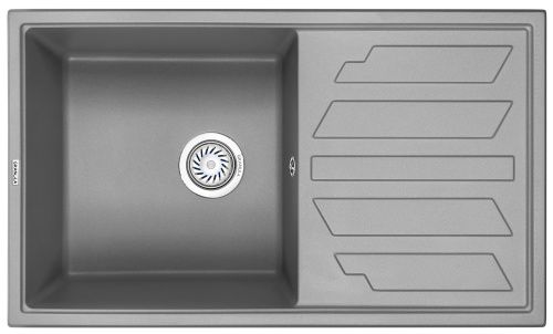 Кухонная мойка Granula 8601, АЛЮМИНИУМ 86х50 цвет серый поверхность матовая