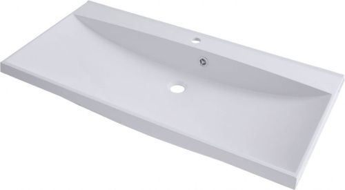 Раковина из литьевого мрамора Aquanet Нота NEW 00204096 100х48 полувстраиваемая цвет белый 1 отверстие под смеситель