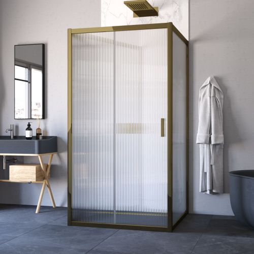 Душевой уголок Vegas-Glass ZP-U TUR+NOVO ZP-U TUR NOVO 120*100 05 Moru 120х100 стекло рифленое профиль бронза без поддона