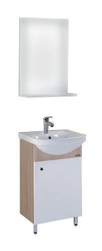 Тумба с раковиной и зеркалом Grossman Eco Line 105206 50х30х70 напольная цвет белый/дуб сонома