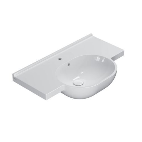 Раковина керамическая Globo Mode 80 см ME080BI*1 подвесная цвет белый 1 отверстие под смеситель
