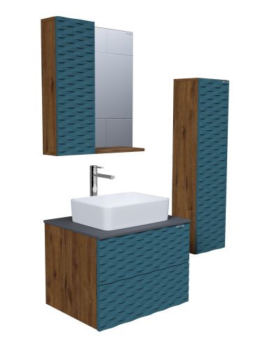 Шкаф-пенал Grossman Альба 303010 30х25х120 подвесной цвет веллингтон/бриз