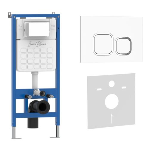 Комплект сантехническая инсталляция с клавишей смыва Iberica Blanca ESTI-Q IB001.831