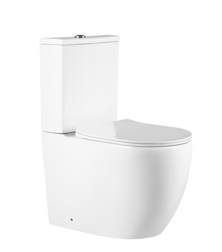 Унитаз напольный с бачком MILLEAU 8381 ROCHE 8381 белый глянцевый с сиденьем микролифт безободковый смыв воронка-водоворот
