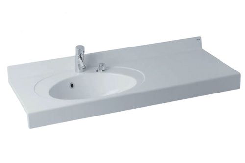 Раковина из литьевого мрамора Aquaton Отель 1A70093NOT01L 119х47 подвесная цвет белый 1 отверстие под смеситель