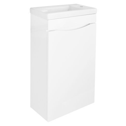 Тумба с раковиной Loranto Алина CS00087022 40х22х73 подвесная цвет белый глянцевый
