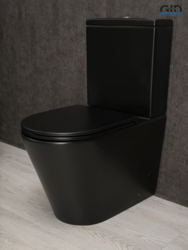 Унитаз напольный с бачком Gid Cortado Tn2189Bm (62248Y) черный матовый с сиденьем микролифт безободковый