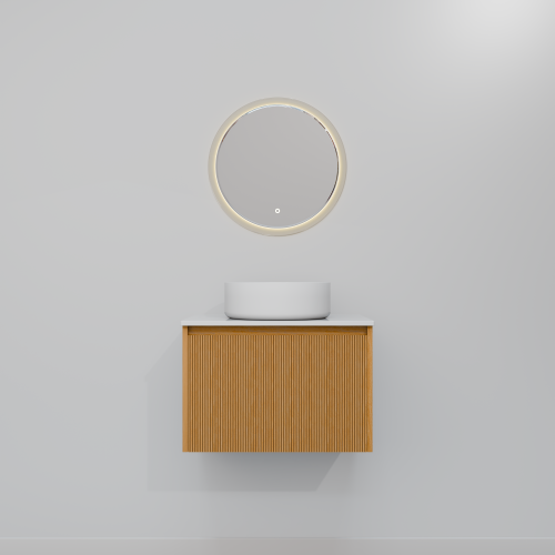 Тумба с раковиной+зеркало Art Decco Elizabeth (Элизабет) AEL06W11S3M0 60x45x40 подвесная цвет белый дуб